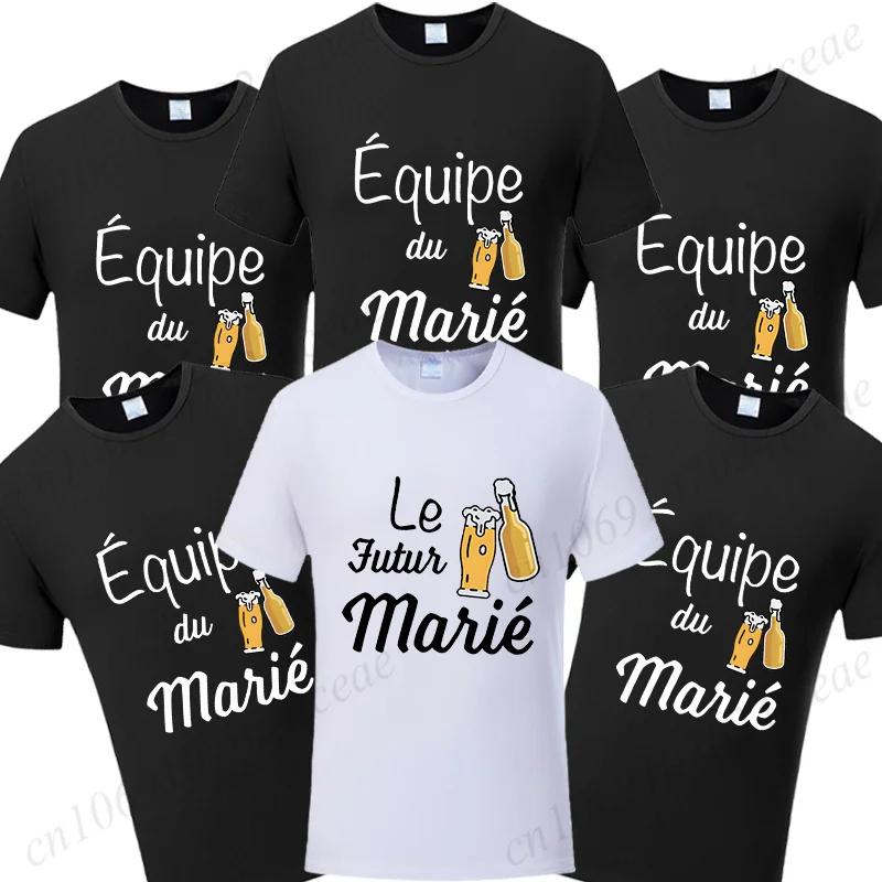 Beers for The Groom T-shirt French Evg Team Future Groom Best Man Tshirt Boyfriend L Bachelor Party Squad Tees Wedding Clothing