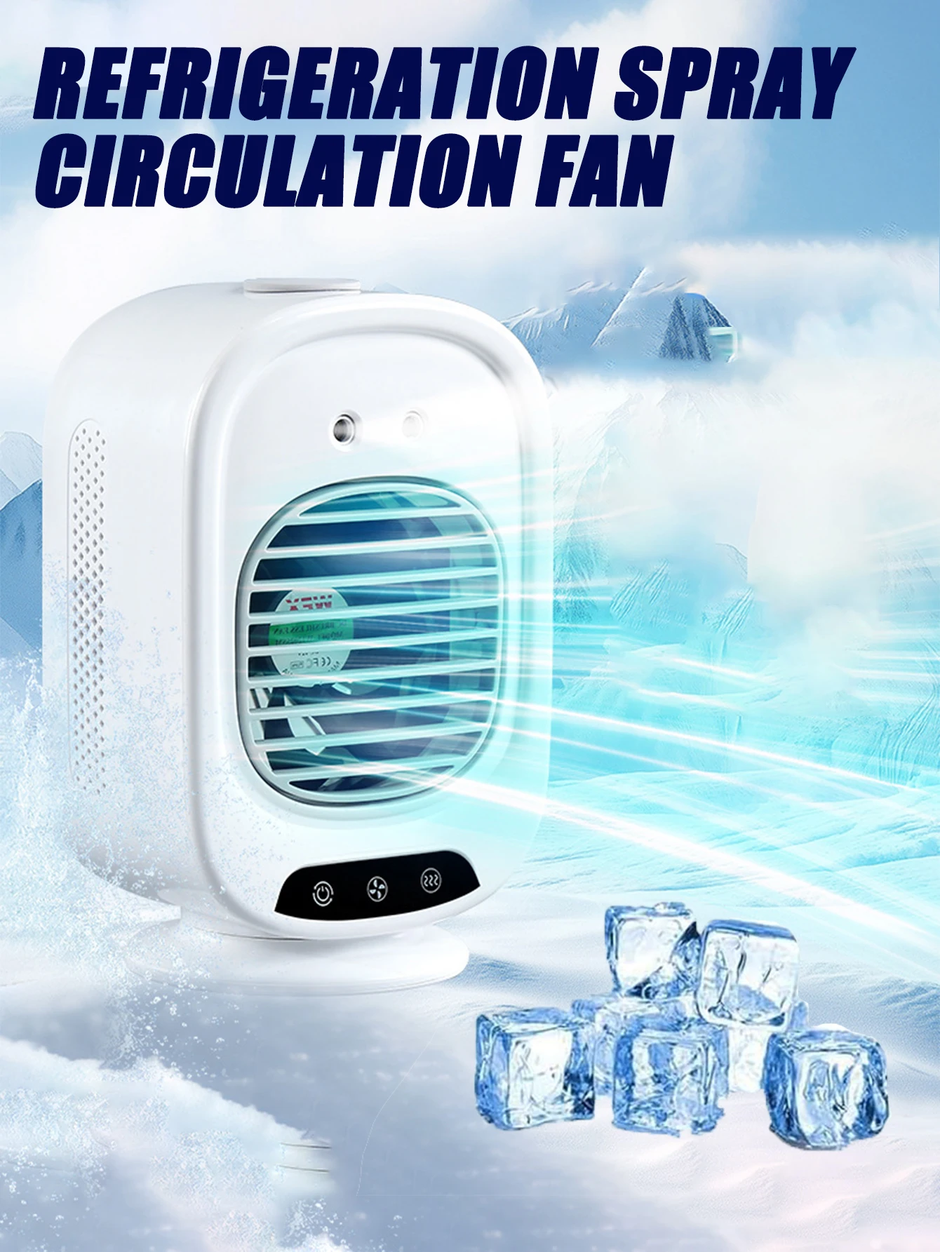 

Портативный вентилятор с устройством охлаждения тумана, перезаряжаемый через USB, мощный, тихий, увлажняющий вентилятор с 3 передачами, тихий настольный охлаждающий вентилятор