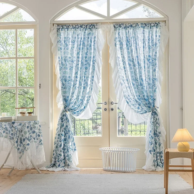 American light luxury Modern minimalism Curtains for Living Room Bedroom Dining Room Printed window screen Transparent curtains