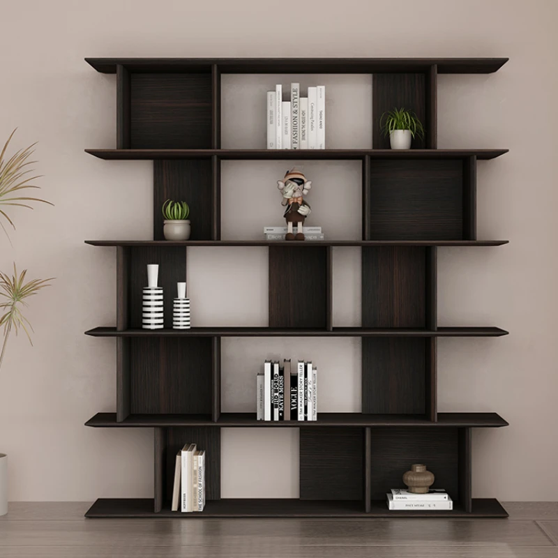 Simple modern bookcase full wall display shelf floor cabinet creative multi-layer shelf assembly bookcase