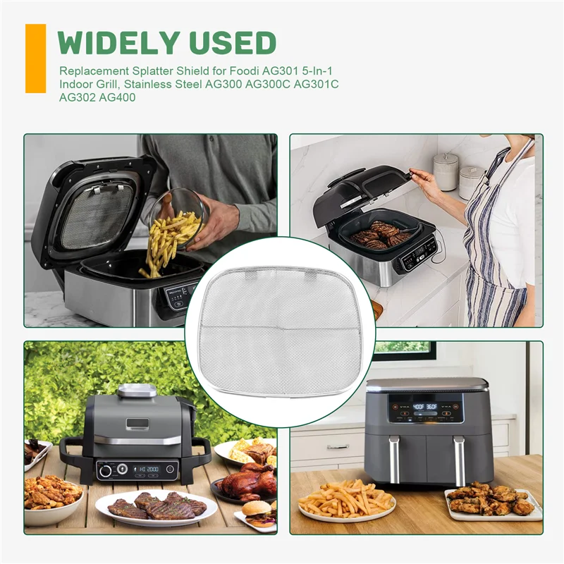 B47B-درع رش بديل لـ Ninja Foodi AG301 5 في 1 شواية داخلية من الفولاذ المقاوم للصدأ AG301C AG302 AG400