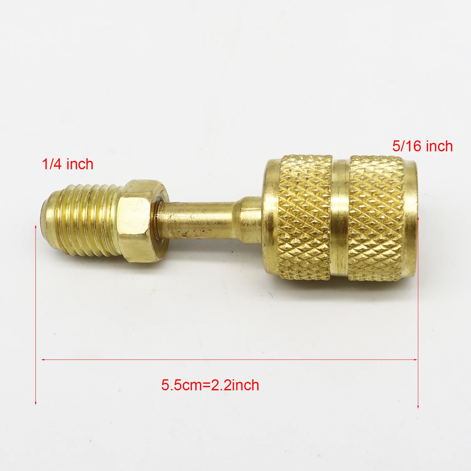 Adaptador giratorio recto de latón R410A, miniadaptador dividido 5/16 SAE hembra x 1/4 SAE macho, acopladores rápidos de rosca, 2 piezas