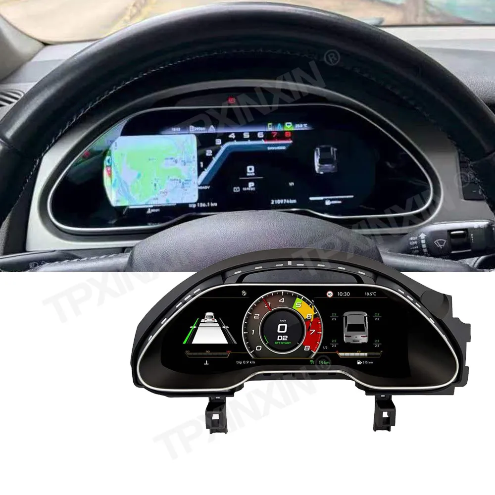 For Audi Q7 2005-2015 Car LCD Dashboard Digital Cluster Virtual Cockpit Instrument Speedometer Multifunctional