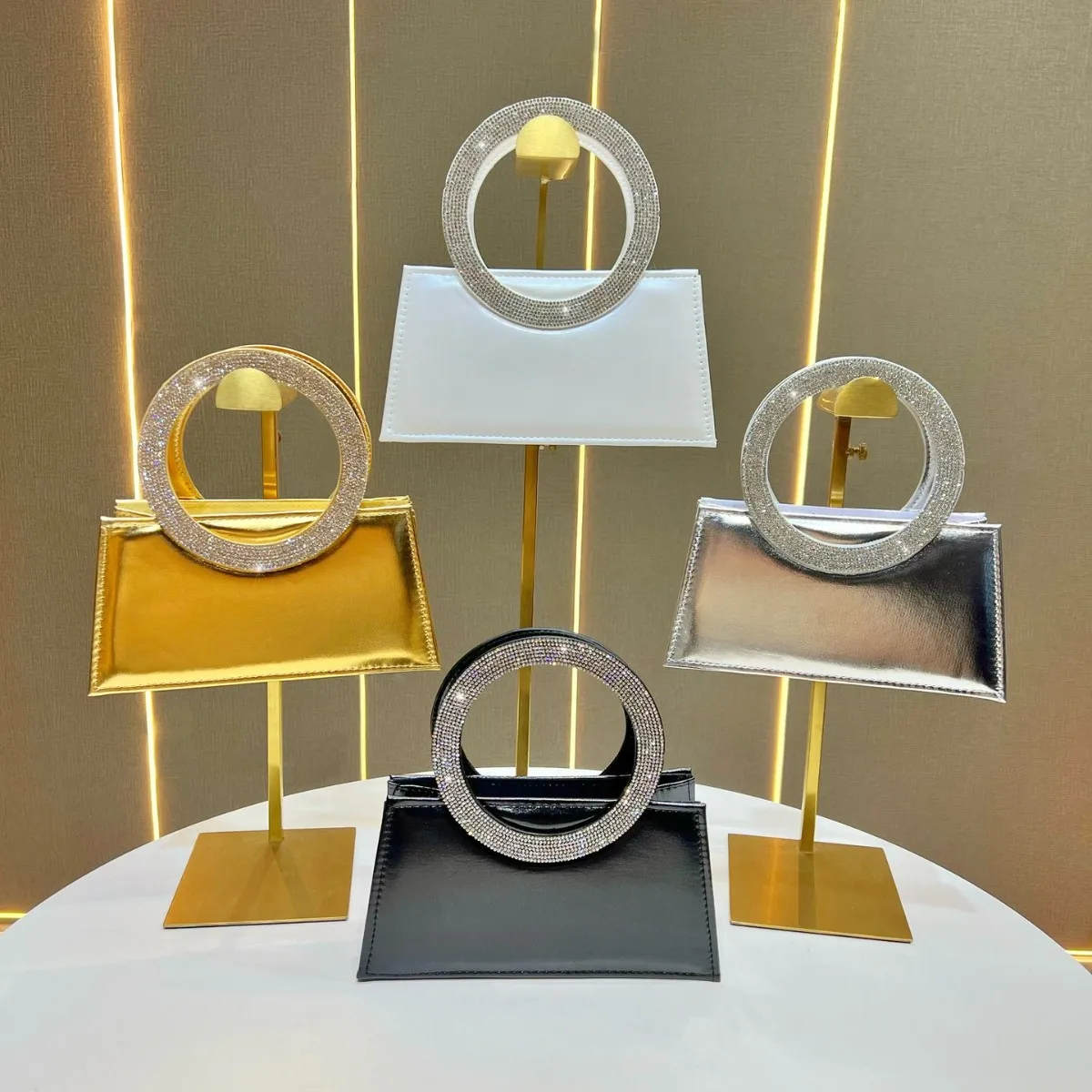 أزياء عشاء أنيقة مزاجه حقيبة فستان حقيبة يد حجر الراين #6