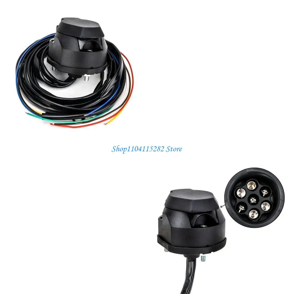 

Multifunctional 7 Way Trailer Plug Connector for Secure and Efficient Wiring Harness Solution Easy Storage Outdoor Use