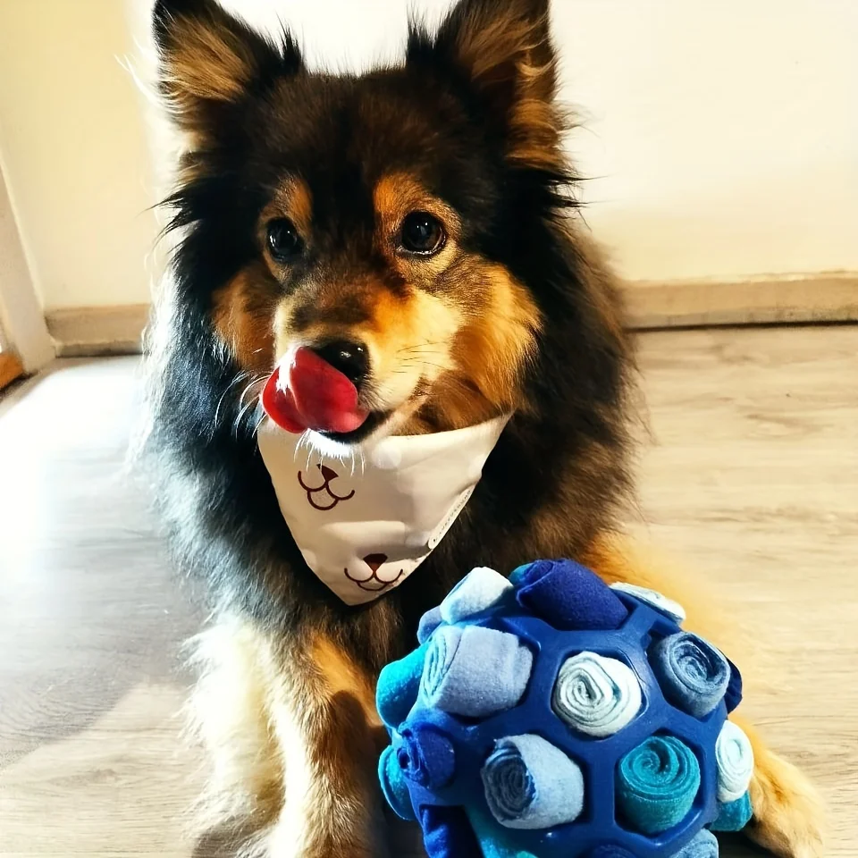 1 Stück Interaktives Hundespielzeug - Schnüffelball zum Verstecken von Leckereien - Gummi-Puzzleball für Geistige Stimulation Haustierzubehör – Detail 8