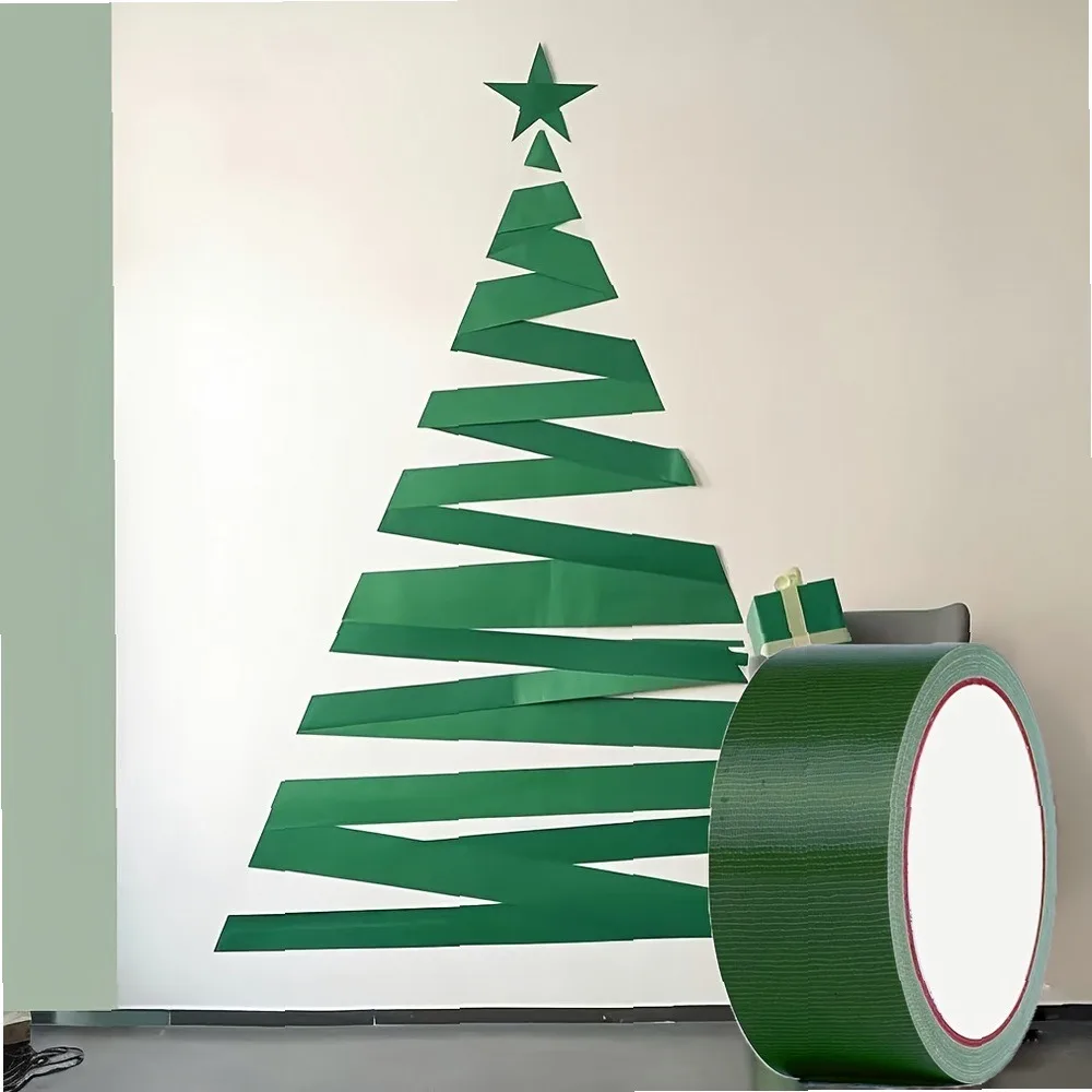 Christmas Decorative Tape for Holiday Party Decor, Gift Wrapping, Xmas Scene Setup, Festive Adhesive Craft Tape