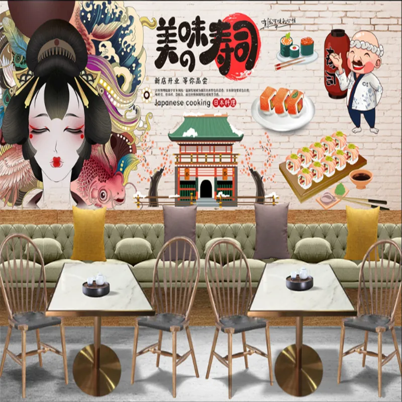 

Modern Delicious Sushi Culture Wallpapers Industrial Decor Japanese Restaurant Background Mural Wall Papers Picture 3d Wallpaper