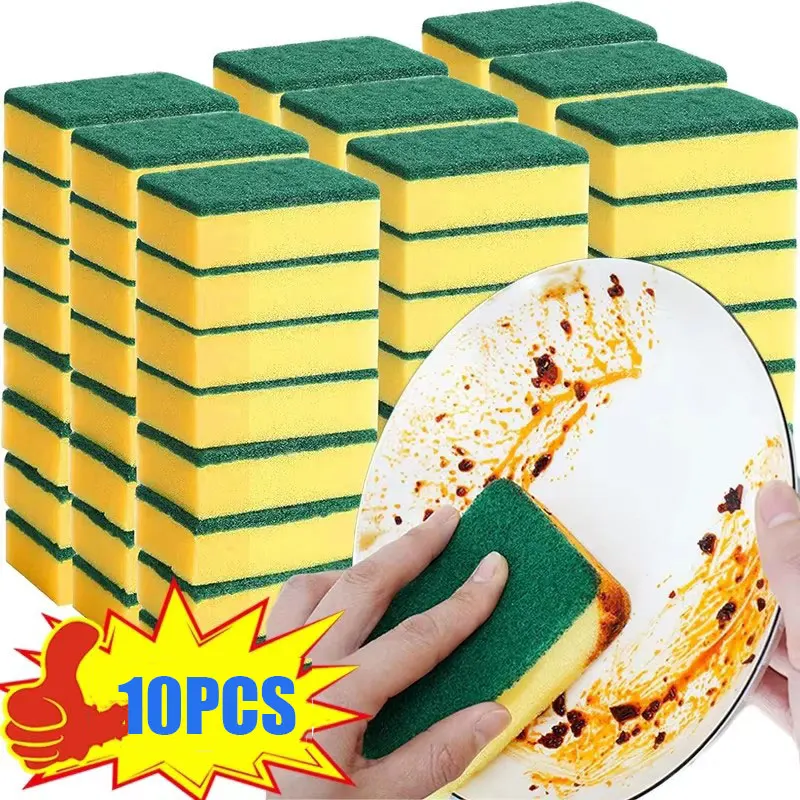 Highly absorbent double-sided sponge magic cleaning pot rust sponge cleaning brush kitchen grease cleaning tool