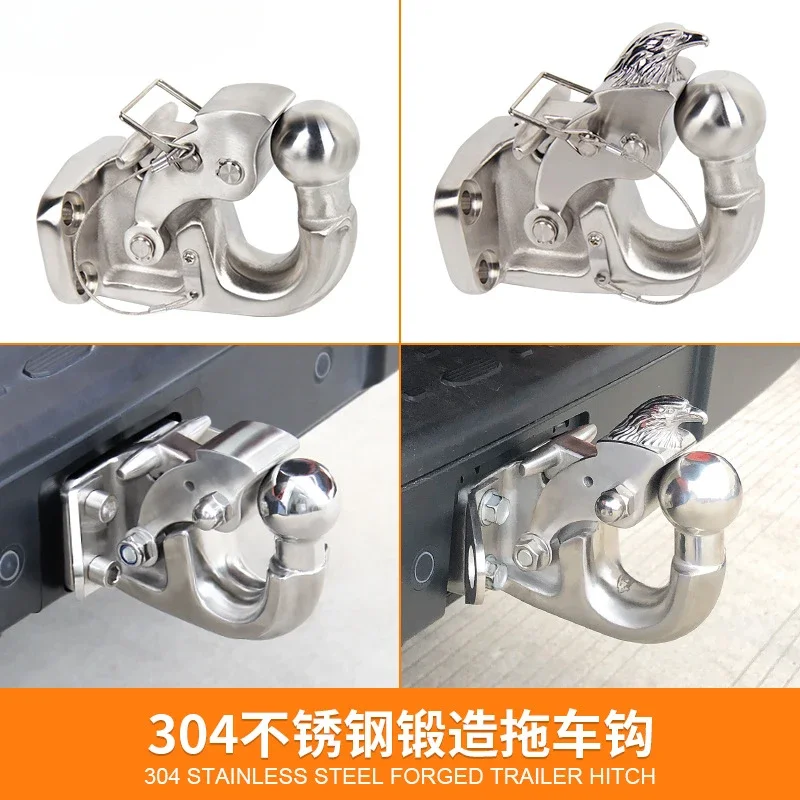 Suitable for Haval H9 Tule Tank 300 Forging Trailer Hook Tiger Head Hook Traction Stainless Steel Rogue Hook Forging