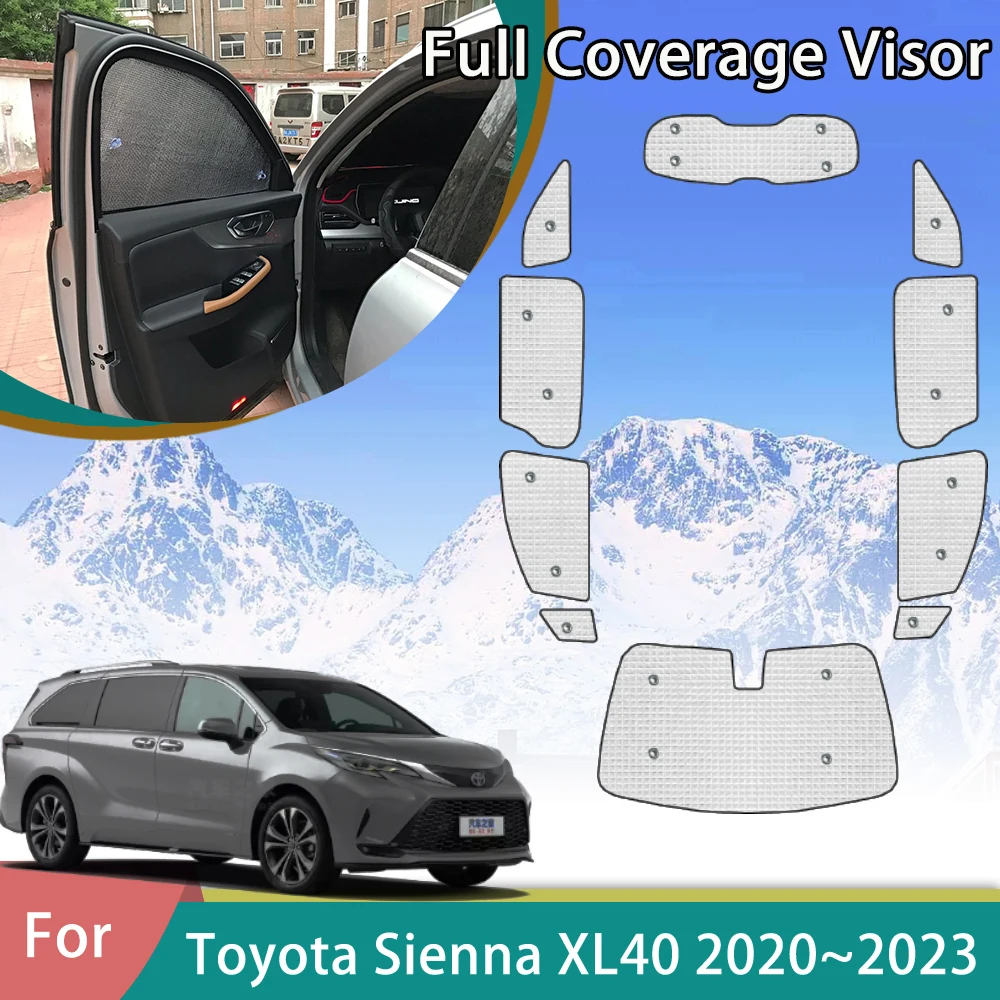 

Car Sun Visor For Toyota Sienna XL40 2020 2021 2022 2023 Auto Accessories Anti-UV Protection Parasol Window Stickers Sunshade