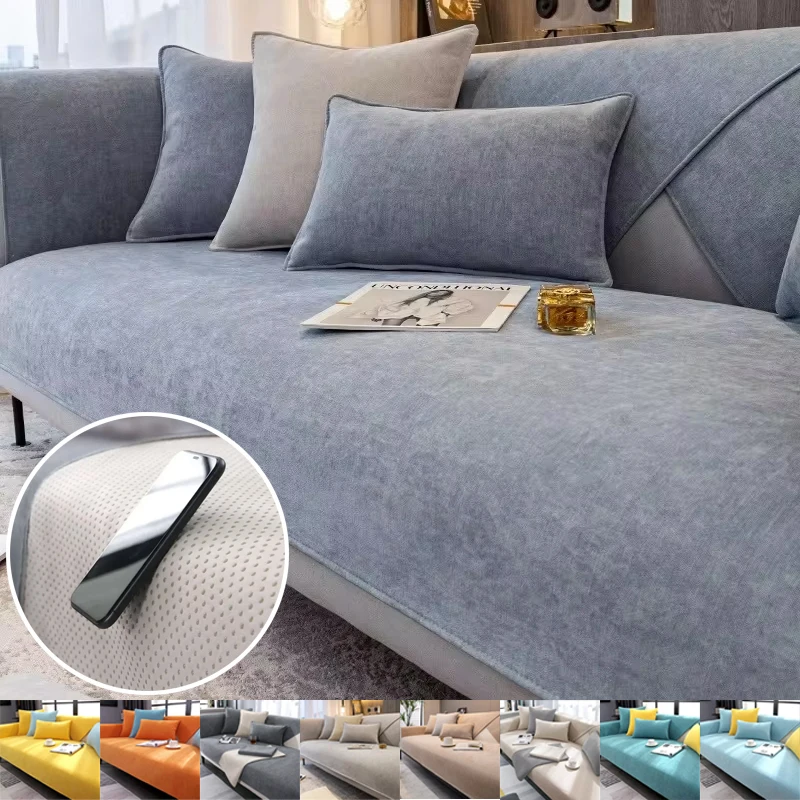 1PC Luxury Chenille Sofa Cover Mat for Living Room Universal Non-Slip Couch Slipcovers L-shaped Sofa Towel Protector Home Decor