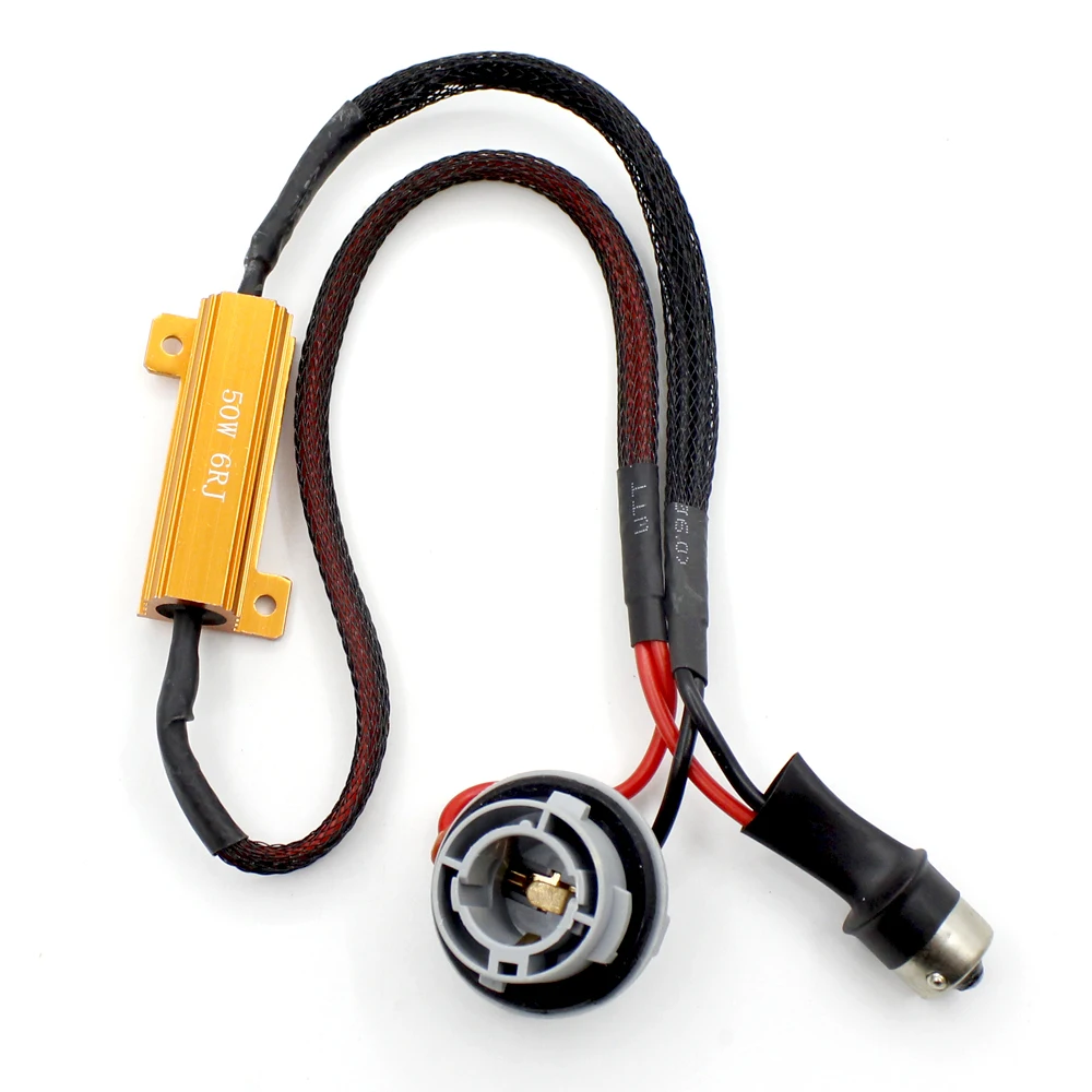 6 Ом 50 Вт светодиодные нагрузочные резисторы, декодер Canbus для автомобиля, стоп-сигнал, указатель поворота, сообщение, мерцание, универсальный автомобильный