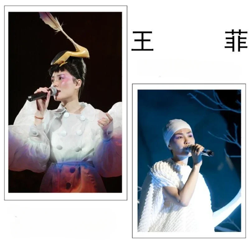 

100PC Chinese Famous Female Singer Faye Wong Music Concert Poster Wang Fei Nostalgic Picture Pai Li De Meal Bus Card Stickers