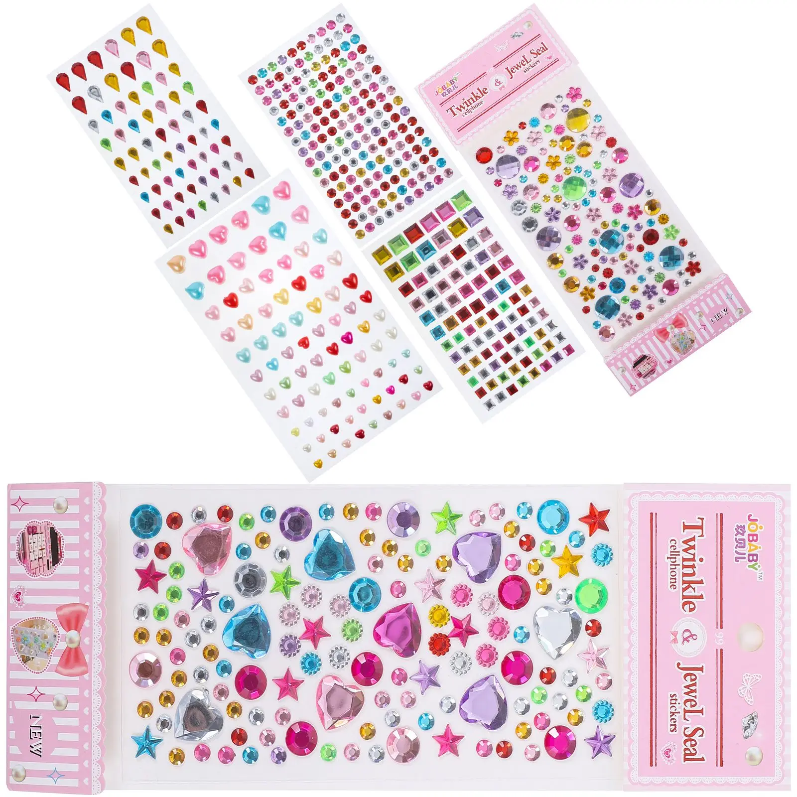 

6 Sheets Acrylic Diamond Sticker Gem Stickers Jewelry Craft Gems Jewels for Kids