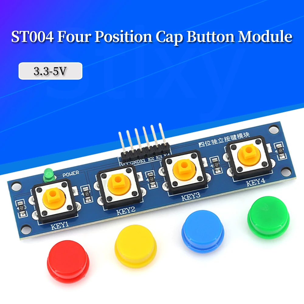 4 Buttons Touch Button Module with Hat & LED Indicator Keypad Module High Level Output for Arduino Or Raspberry Pi