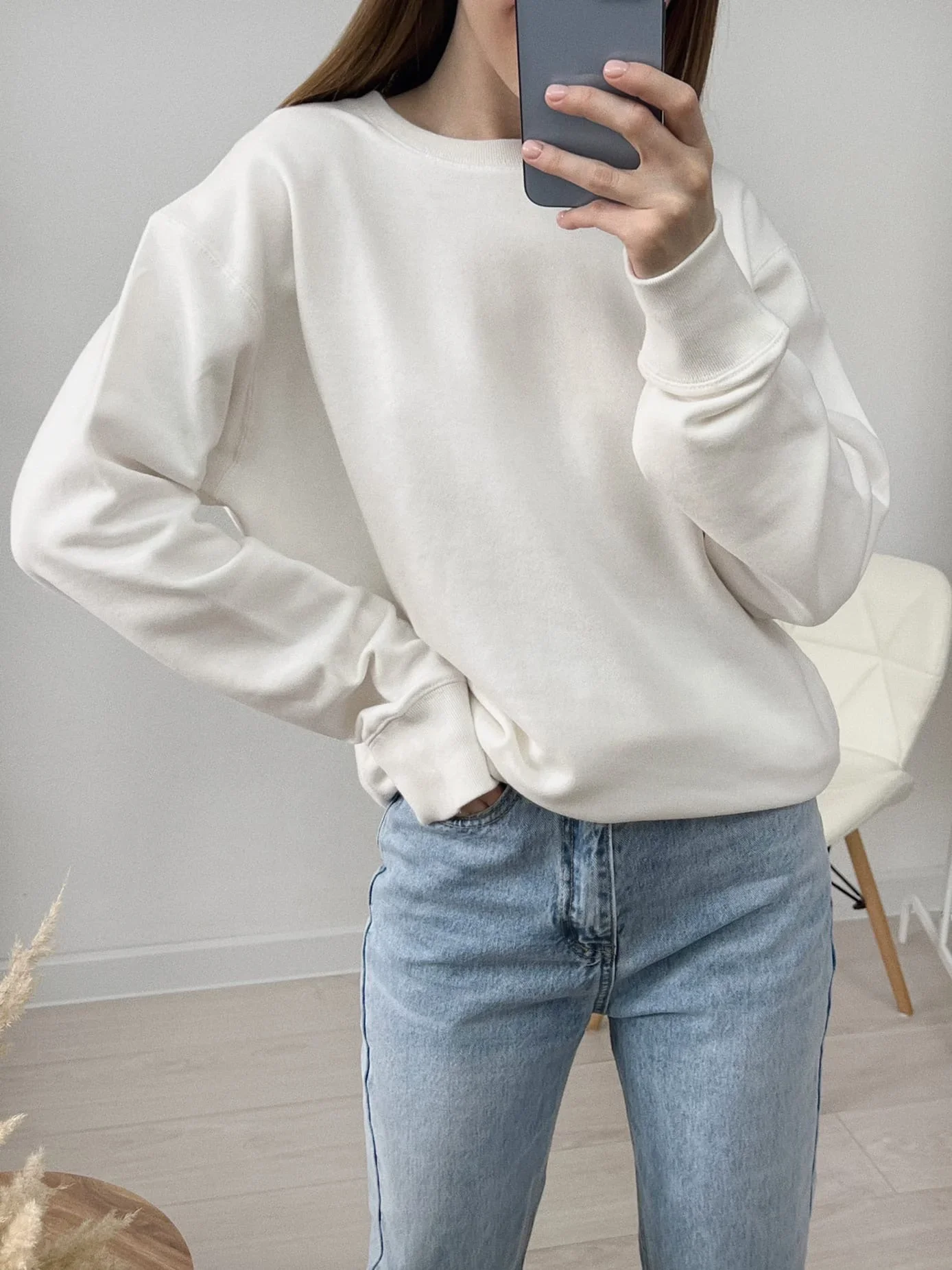 

S-4xl100% cotton round neck same style 2023 spring and autumn solid color women's fashion sweater long-sleeved top sweatshirt