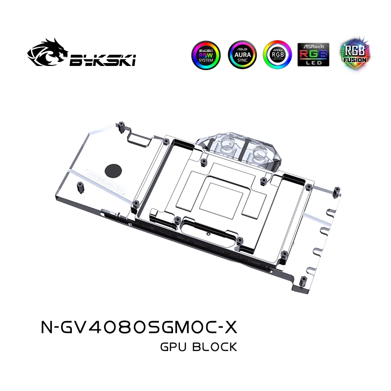 Imagem -02 - Bykski Gpu Water Block para Gigabyte Geforce Rtx 4080 Super Gaming oc 16g Placa Gráfica Cooler Placa Traseira N-gv4080sgmoc-x