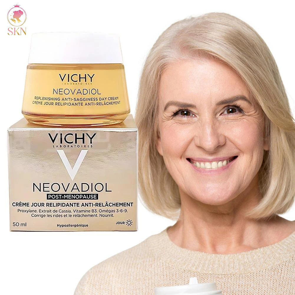 Crema de noche para la menopausia VICHY, 50ml, crema de día, hidratación profunda, nutritiva, reafirmante, reparadora, cuidado de la piel