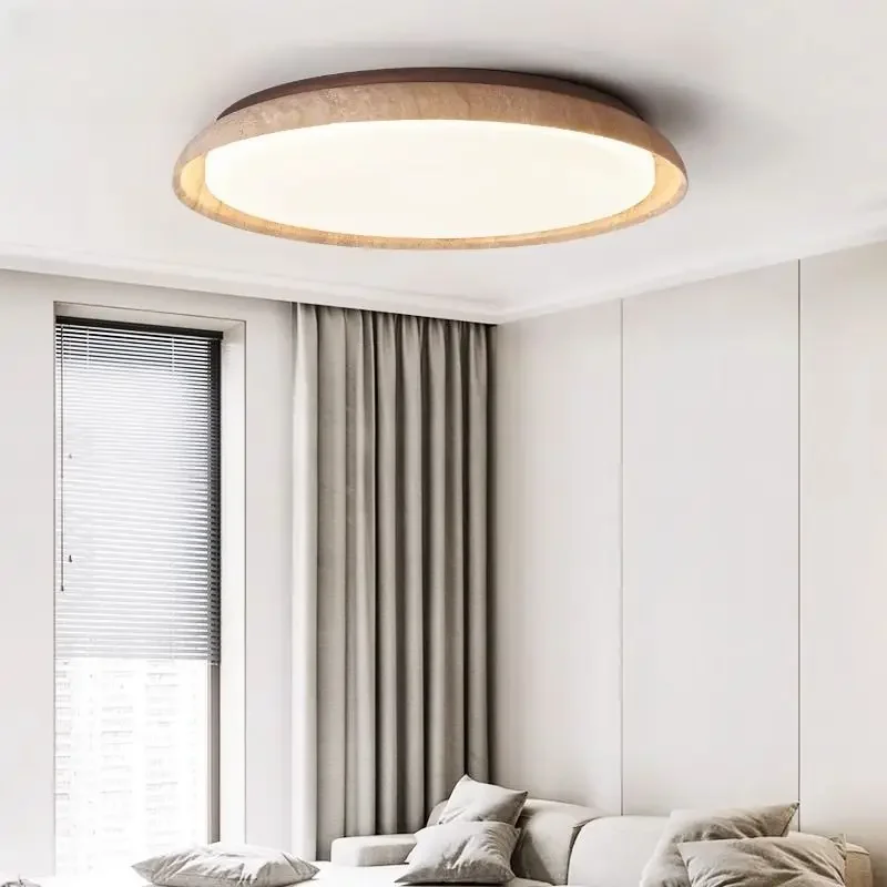 TechHPWabi Sabi Japanese Retro Cream Travertine Ceiling Lamp Minimalist Design For Master Bedroom