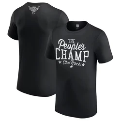 Wrestling uomo nero The Rock The People Champ t-Shirt vendita calda nuova estate donna manica corta top camicia 3D per bambini