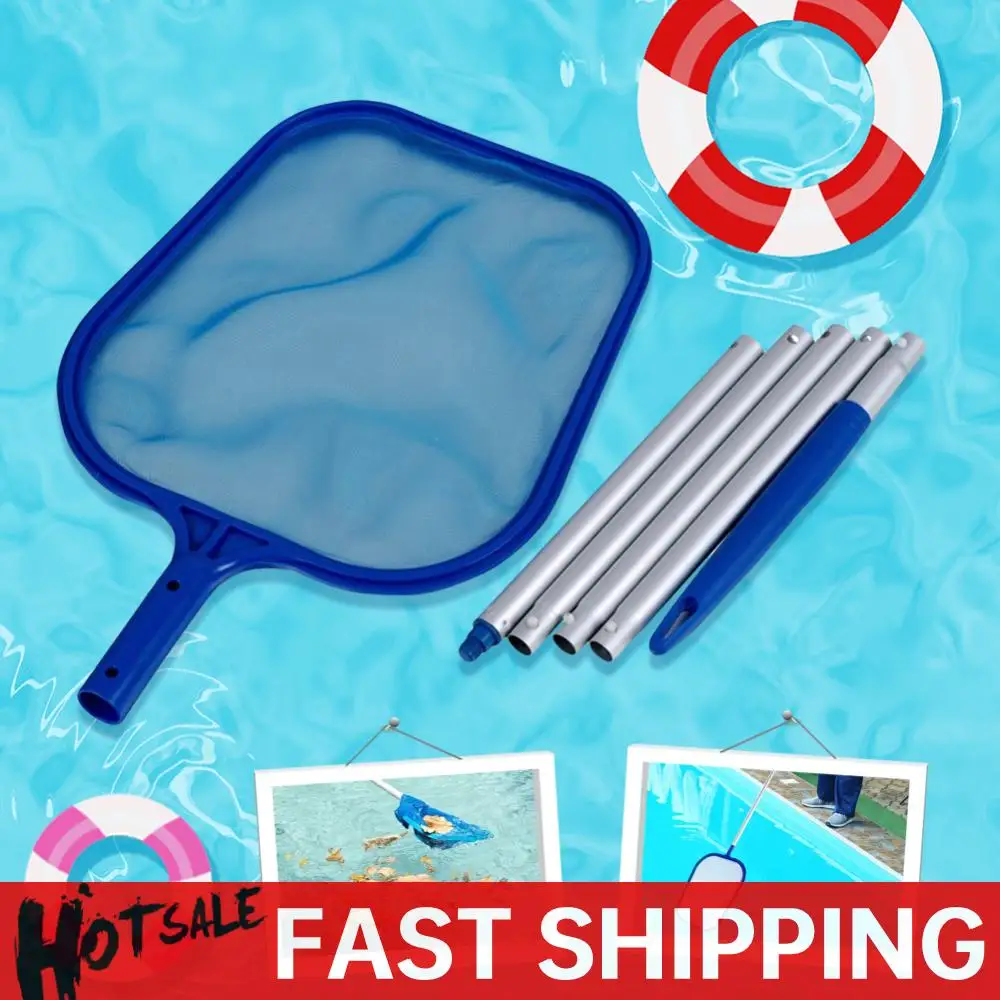 

Сетка для скиммера листьев для бассейна с 5-секционным алюминиевым столбом с ультратонкой сеткой, корзина для мешков для бассейнов, спа, гидромассажных ванн
