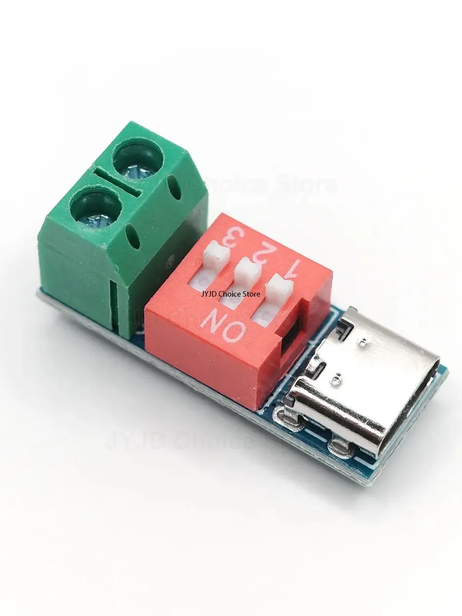 Moduł zasilania DC z regulacją kodu obrotowego, szybkie ładowanie, wyzwalacz PD QC Type-C, regulacja napięcia 5V~20V, moduł atrapa. — zdjęcie 2
