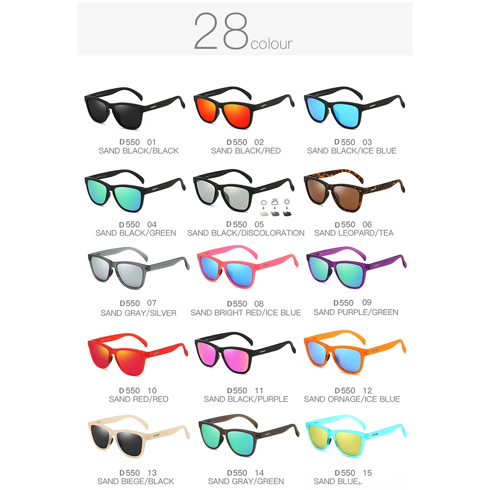 DUBERY Full Rim Polarized Sunglasses For Men And Women 28 Colors Model 550 image 3