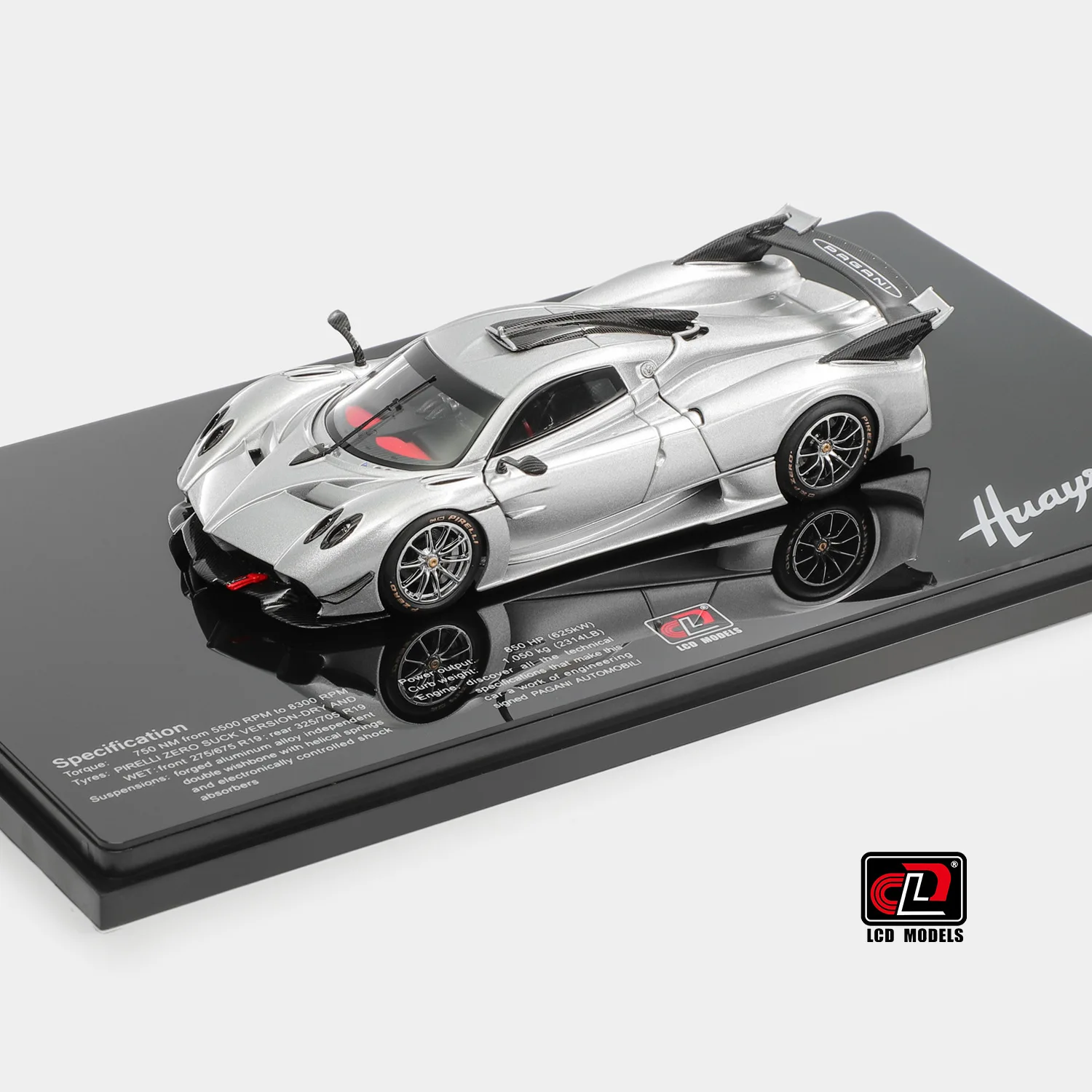 LCD 1:43 Pagani Huayra R “Hua Ya” - Obra-prima de liga totalmente aberta com interior e motor detalhados, modelo de vitrine de colecionador