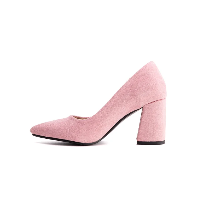 

YMECHIC/пикантные женские туфли на высоком каблуке, новинка 2025, женская обувь с острым носком, модная женская обувь на толстом каблуке с неглубоким носком, большой размер 46