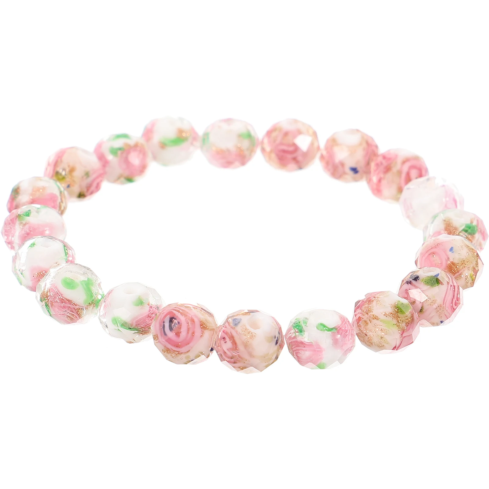 

20pcs Pink White Blue Beads 8mm Round DIY Jewelry Making Materials Lightweight Durable Craft Accessories