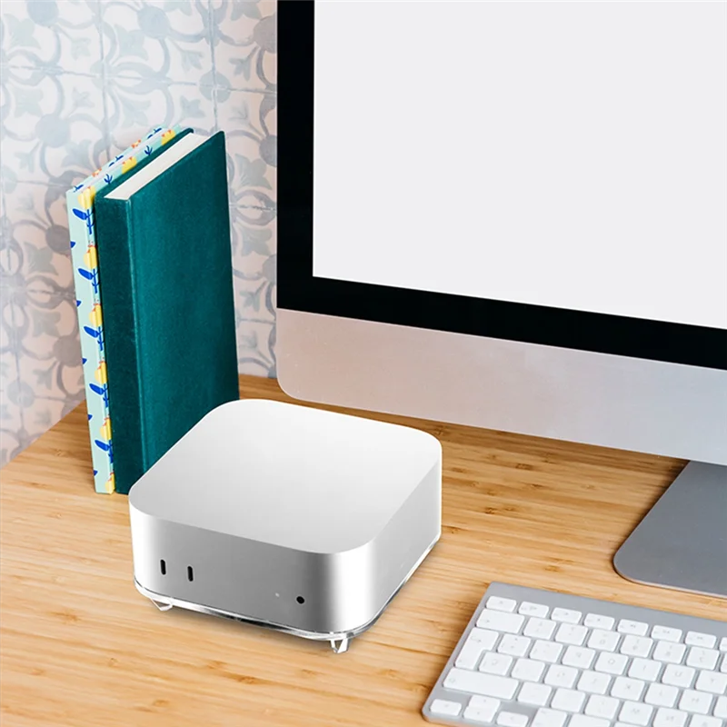 

GW-For Mac Mini M4 2024, акриловый настольный держатель, рассеивание тепла, экономия места, легкий доступ к кнопке питания