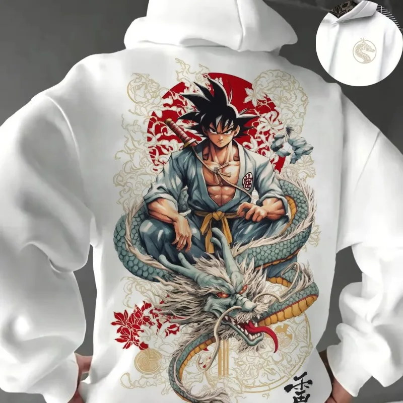 

Аниме Dragon Ball Z Гоку и Шенрон Толстовка с принтом в японском стиле Повседневная удобная толстовка с капюшоном для фанатов и повседневной носки