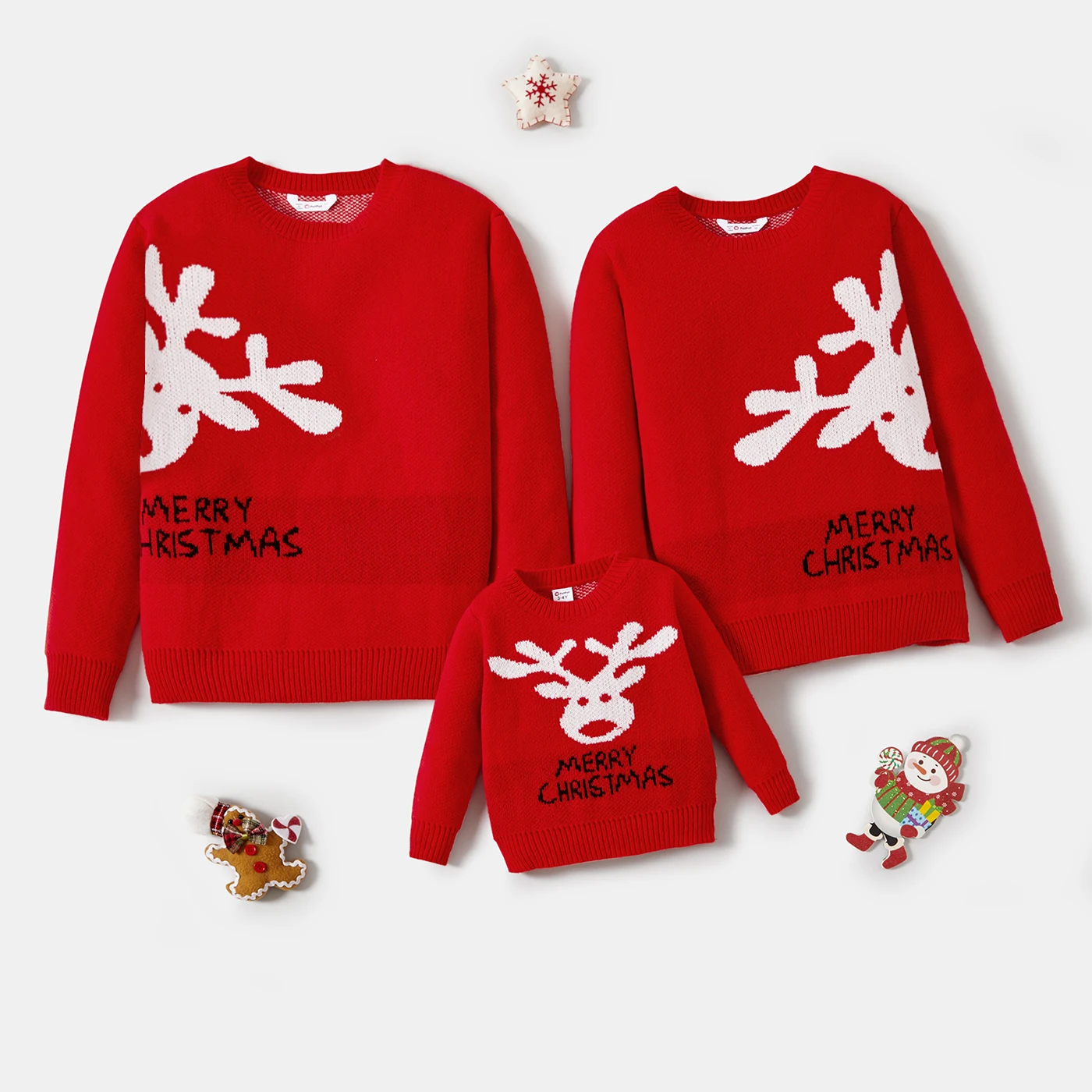 

PatPat Christmas Family Matching Suits - Childlike Christmas Pattern, Medium Thickness, Long Sleeve