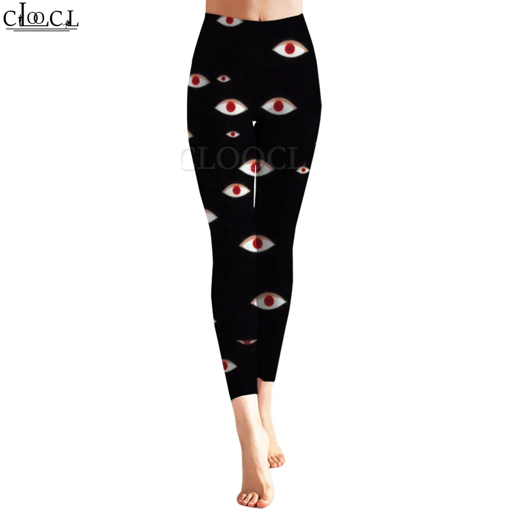 CLOOCL moda Sexy mujer Legging rojo pupila ojo gráficos 3D impreso pantalones para entrenamiento de gimnasia femenina pantalones para correr al aire libre