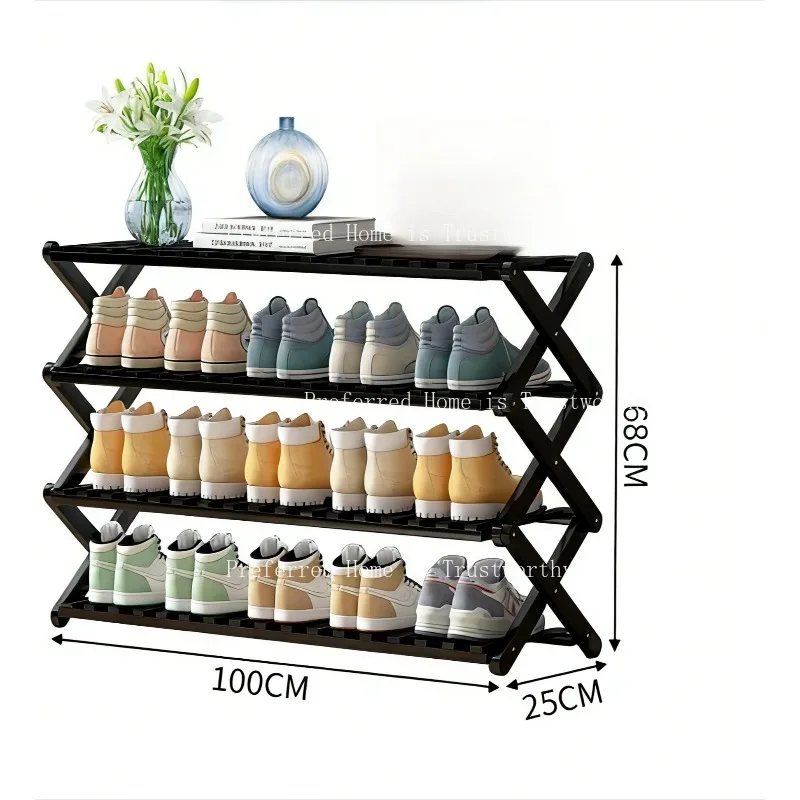 

Подходит для бамбуковых складных стоек для обуви, простота установки, домашнего декора, красивого интерьера, черного многослойного цвета.