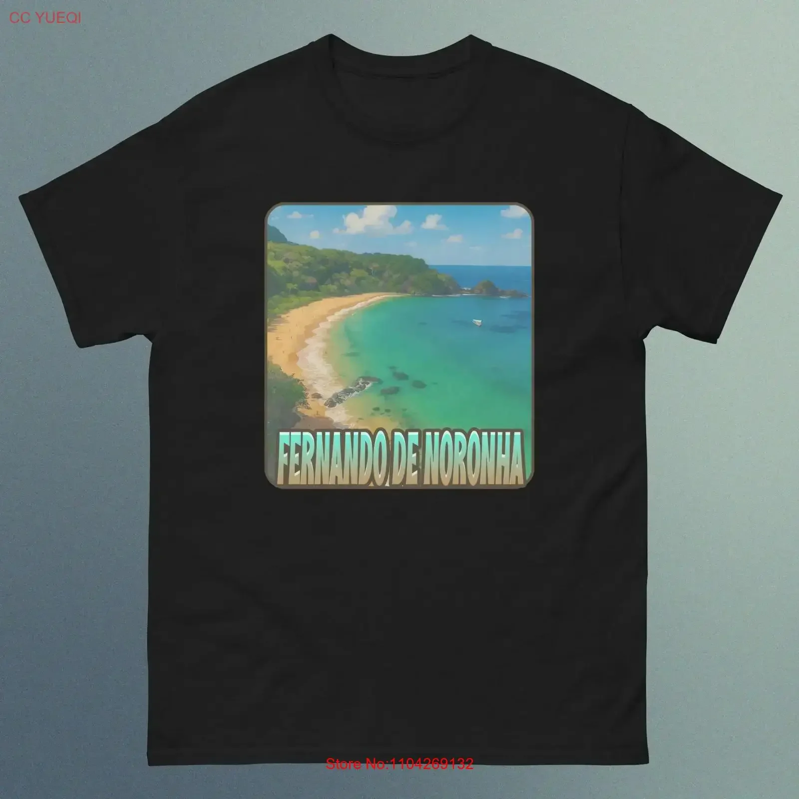 Camiseta Masculina Fernando de Noronha Brasil Design 3 Vintage Lavada Designer Versátil Gráfica Ligeiramente Confortável