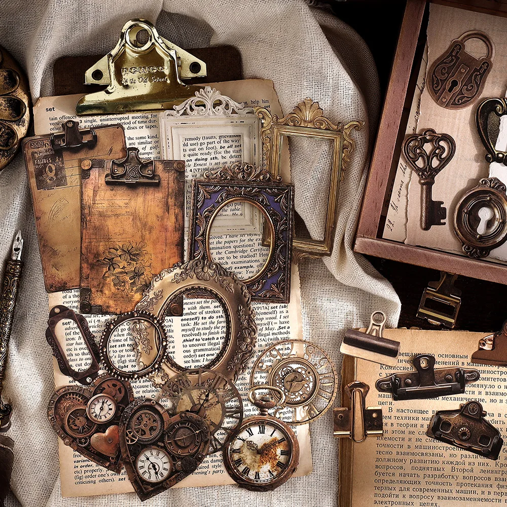 30 pz/pacco Orologio Meccanico Vintage Adesivi Decorativi FAI DA TE Scrapbooking Materiali Art Collage Cancelleria Estetica Adesivi
