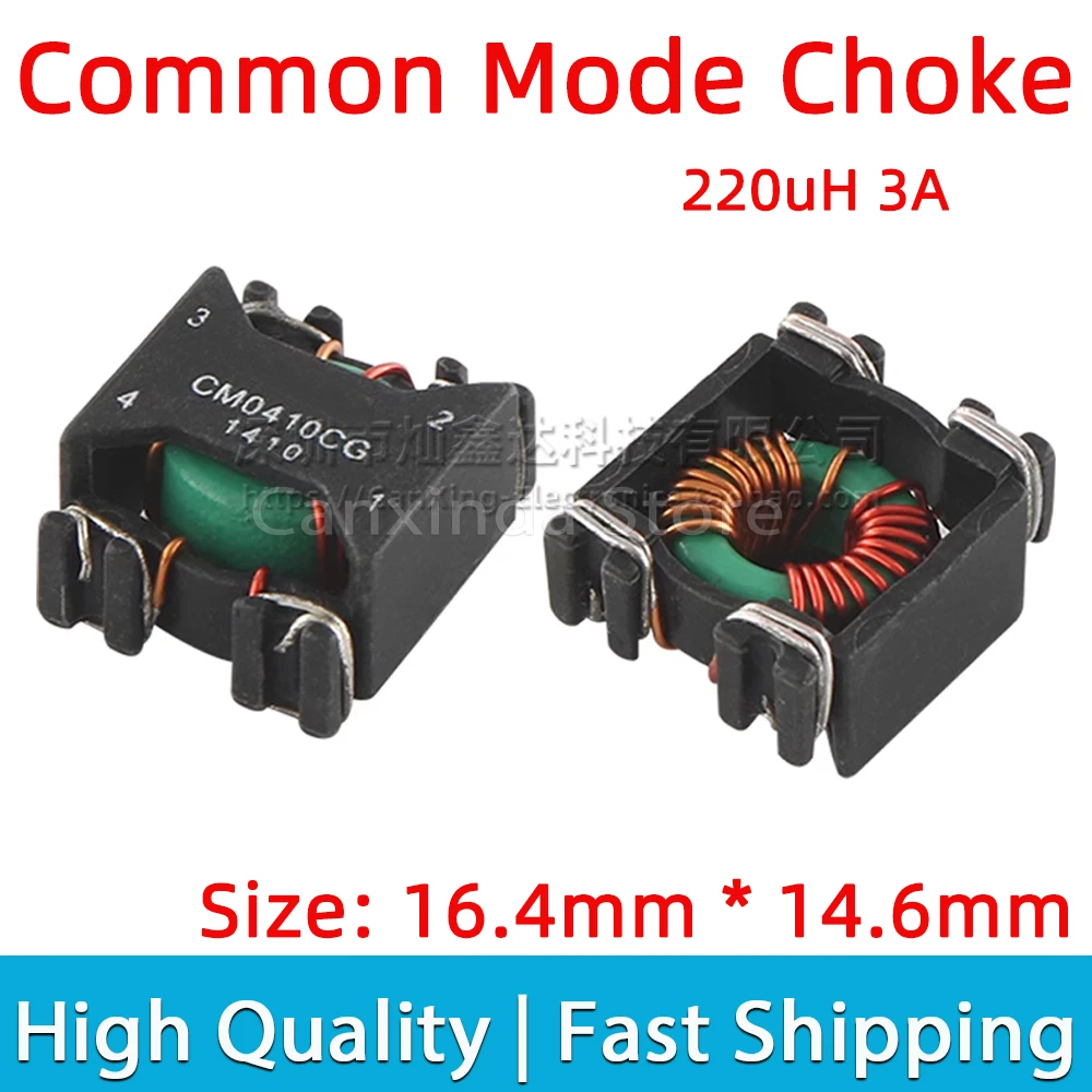 

2pcs SMT SMD Common Mode Choke Coil Inductor Inductance 220uH 3A Switching Power Supply Filter Magnetic Ring CM0410CG
