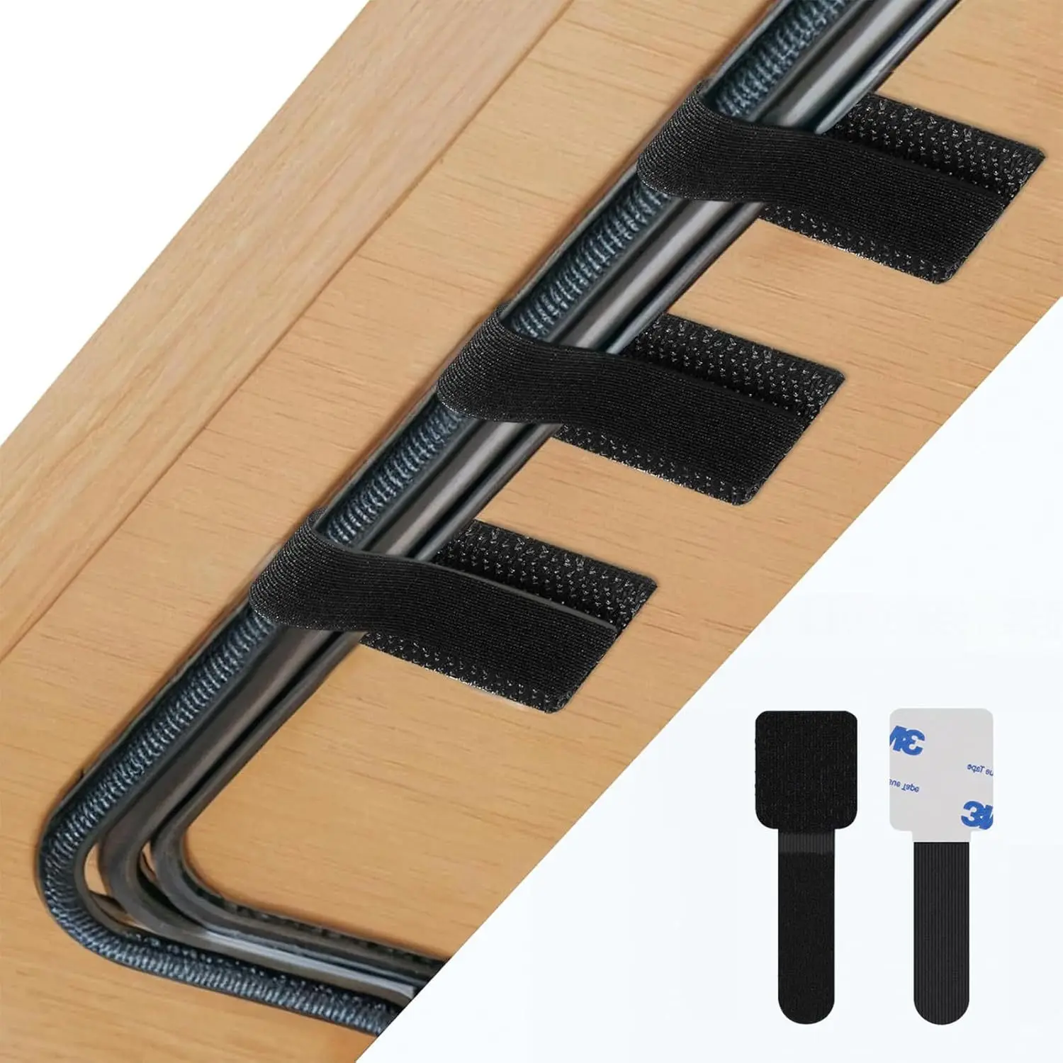 【50 Pack Self-Stick Cable Clips】Reusable Magic Tape Wire Holders for Chargers, Data Cables - Desk Cord Organization Solutions