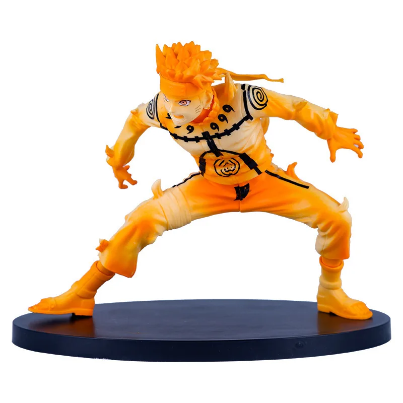 Anime Famosa Scena di Battaglia Naruto Shippuden Uzumaki Naruto 3 Sei Percorsi Forma Modello di Battaglia Giocattolo Collezione Regalo Action Figure 15 CM