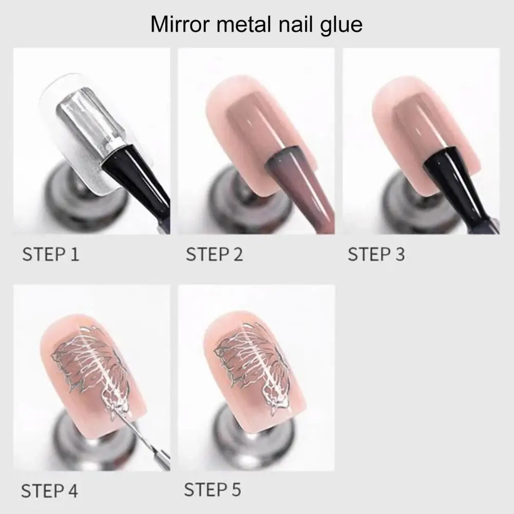 Glänzende Farbe Metall kleber Malerei Gel Nagel Pull Line Kleber langlebigen Maniküre Zeichenstift mit Spiegel glänzend für Nagel