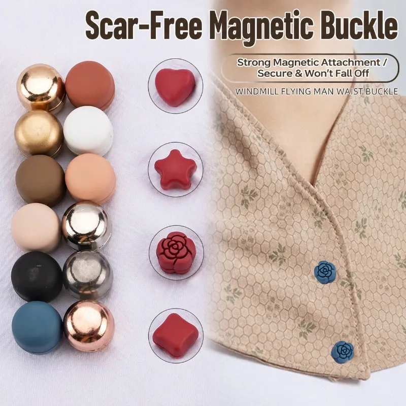 Star Magnetic Scarf Buckle Brooch Pin, Multifunctional Shawl Headscarf Clip, No Sew Decorative Clothing Fastener for Women