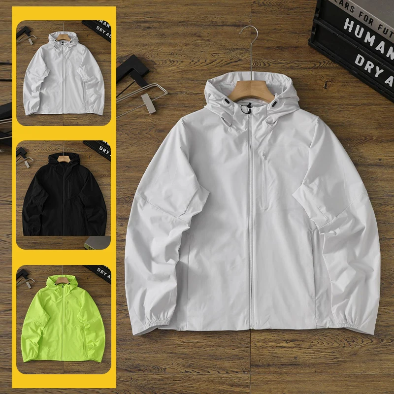 

Men's Summer Sun Protection Jacket UPF 50+ Lightweight for Outdoor Hiking Solid Color (3 Colors), M-3XL