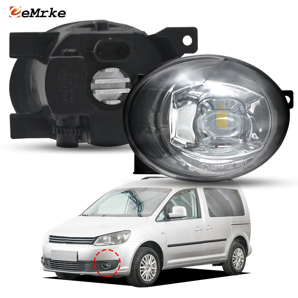 

Обновление светодиодных противотуманных фар для Volkswagen VW Touran Caddy Typ 2B 2011-2015, 2 шт., линзы дневных ходовых огней DRL, передняя фара