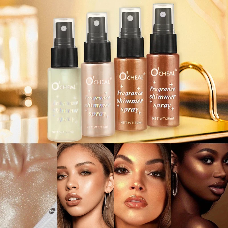 フラッシュスプレー、持続フラッシュ、防水、汗防止、汚れ防止、顔、体、首、明るいメイク、光沢のある化粧品に適しています。