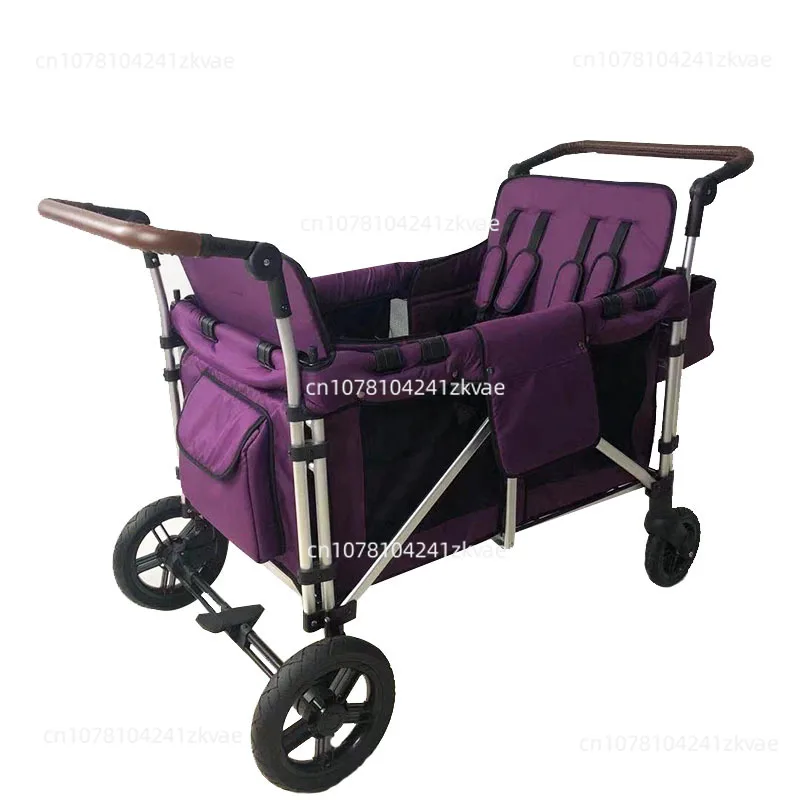 Multi function twin double baby stroller Aluminium 4 seater twin baby kids wagon