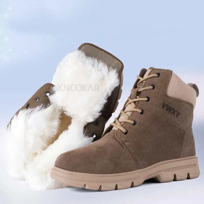 New men's outdoor snow boots with plush and thick Northeast anti-skid and warm boots