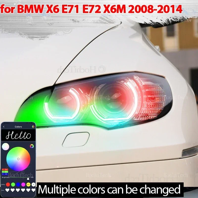 

For BMW X6 E71 E72 X6M 2008 2009 2010 2011 2012 2013 2014 Sequential Muti-colored modes Angel Eyes Ring LED Turn signal