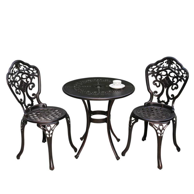 For Outdoor tables and chairs cast aluminum courtyard outdoor open-air balcony garden simple waterproof sunscreen wrought iron